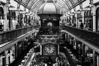 Interior of Queen Victoria Building showing the Great Australian Clock, Sydney.
