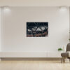 Wall art print featuring bridge climbers at the Sydney Harbour Bridge with the Park Hyatt hotel in the background, captured in a cropped, dynamic composition