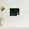 Vivid Sydney, a close up of the Harbour Bridge showing the north Sydney Skyline and Luna Park. Wall Art Prints for home and office decor.