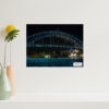 Vivid Sydney, a close up of the Harbour Bridge showing the north Sydney Skyline and Luna Park. Wall Art Prints for home and office decor.