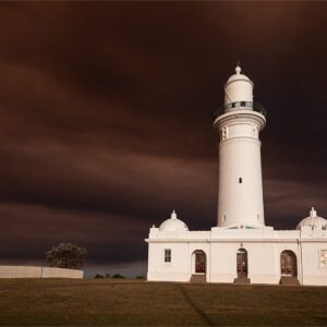 Macquarie Lighthouse surrounded by bushfire smoke, Vaucluse, Sydney.