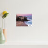 Wall art photo print of a pink sunset over Tamarama Beach, perfect for adding a serene coastal vibe to any room.