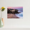 Wall art photo print of a pink sunset over Tamarama Beach, perfect for adding a serene coastal vibe to any room.