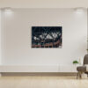 Wall art print featuring bridge climbers at the Sydney Harbour Bridge with the Park Hyatt hotel in the background, captured in a cropped, dynamic composition