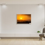 Sunset over Sydney Harbour cityscape wall art print, perfect for home decor and travel gifts.