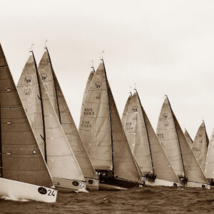 Yachts practising in Sydney for the Rolex Pre-World Farr 40 Championships with Prince Frederick