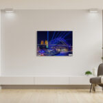 Wall art print of the Vivid Sydney Lights featuring the Harbour Bridge, perfect for home and office decor