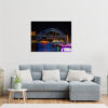 Vivid Sydney Lights featuring the illuminated Sydney Harbour Bridge, perfect for home and office wall decor. Bright and vibrant colors capturing the energy of Sydney’s iconic landmarks during the famous light festival.