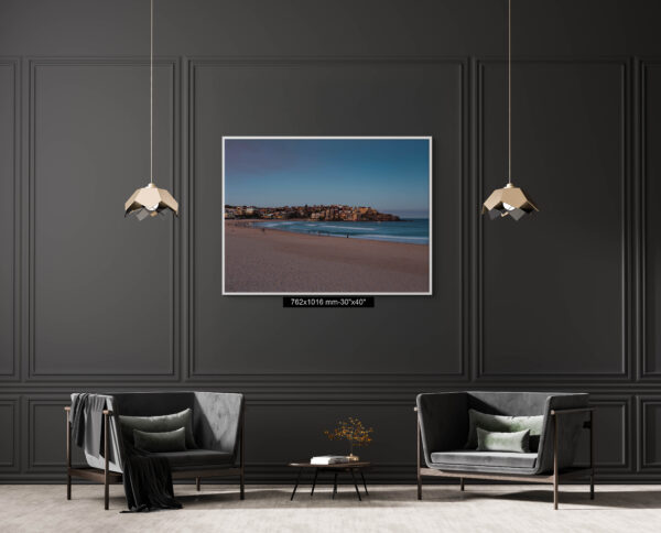 Bondi Beach empty, showing showing the apartments at Ben Buckler.
