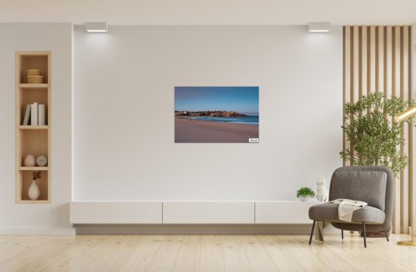Bondi Beach empty, showing showing the apartments at Ben Buckler.