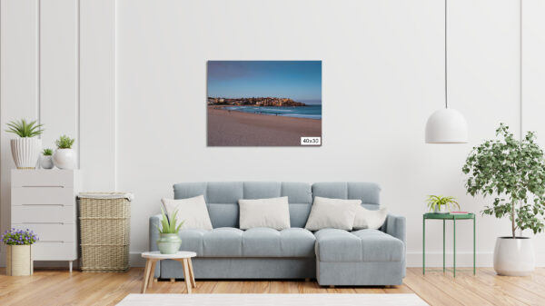 Bondi Beach empty, showing showing the apartments at Ben Buckler.