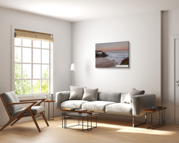 Tamarama Beach at Sunset – Orange Glow Wall Art Print, Coastal Decor Photography