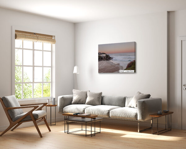 Tamarama Beach at Sunset – Orange Glow Wall Art Print, Coastal Decor Photography