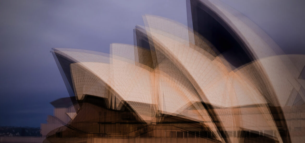Multiple exposure fine art photograph of the Sydney Opera House with artistic layered effect, available as a high-quality print