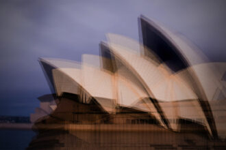 Multiple exposure fine art photograph of the Sydney Opera House with artistic layered effect, available as a high-quality print