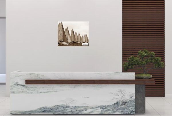 Sydney Yacht Race Farr 40 Championship print featuring sailing yachts on the ocean, nautical wall art for yacht decor and maritime enthusiasts.