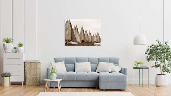 Sydney Yacht Race Farr 40 Championship print featuring sailing yachts on the ocean, nautical wall art for yacht decor and maritime enthusiasts.