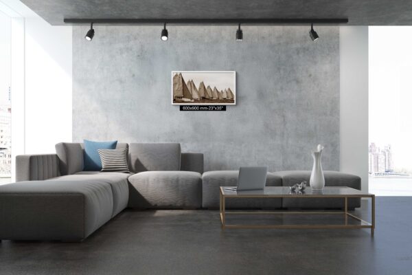 Sydney Yacht Race Farr 40 Championship print featuring sailing yachts on the ocean, nautical wall art for yacht decor and maritime enthusiasts.