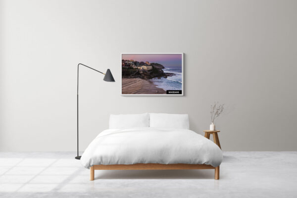 Tamarama Beach wall art print featuring coastal scenery in Sydney, perfect for modern home or office decor.