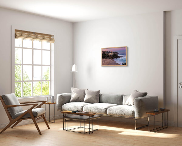 Tamarama Beach wall art print featuring coastal scenery in Sydney, perfect for modern home or office decor.