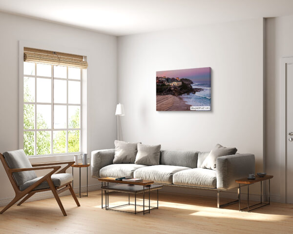 Tamarama Beach wall art print featuring coastal scenery in Sydney, perfect for modern home or office decor.