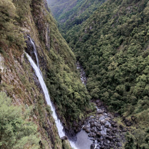 Ellenborough Falls waterfall in New South Wales, Australia, vertical fine art landscape print showing dramatic drop and expansive valley