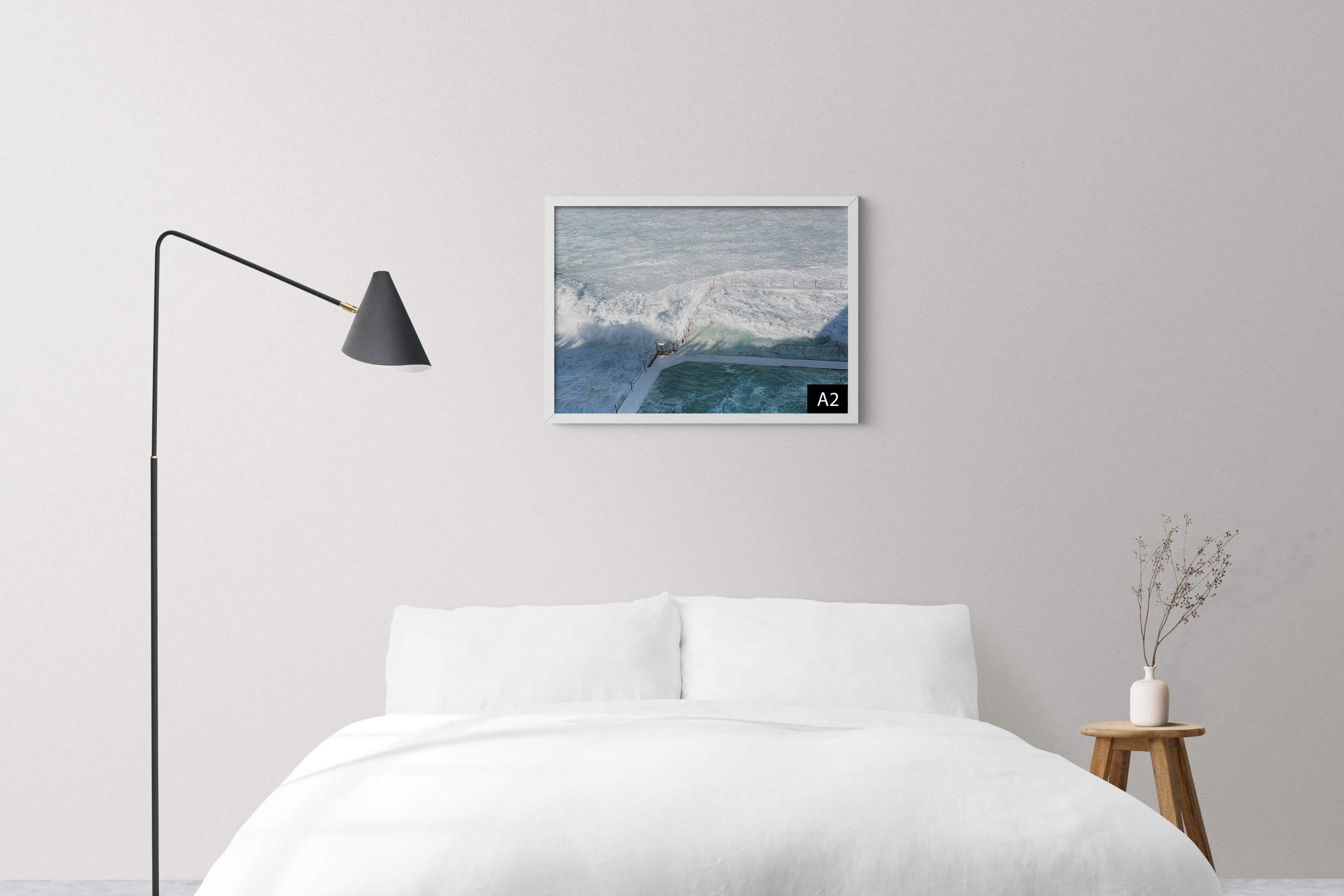 Bondi Icebergs ocean pool with waves crashing over edge, Sydney coastal photography print